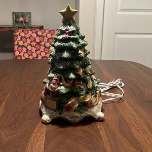 Cracker Barrel Hand Painted Porcelain Light-Up Christmas Tree.